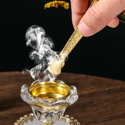 Brûleur à Oud en verre de cristal floral